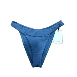 Vitamin A Bikini Bottom Women's Size 12 XL Blue High Leg Cheeky NWT Spring Break